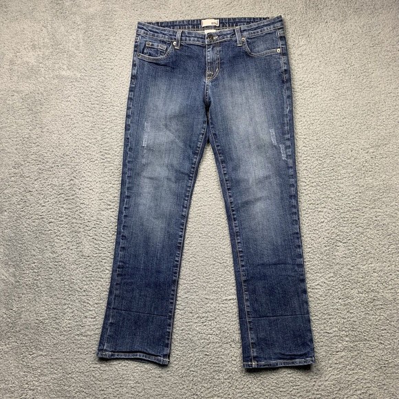 BDG Jeans Womens 32 Urban Outfitters Blue Distressed Straight Leg Stretch USA - Picture 1 of 14